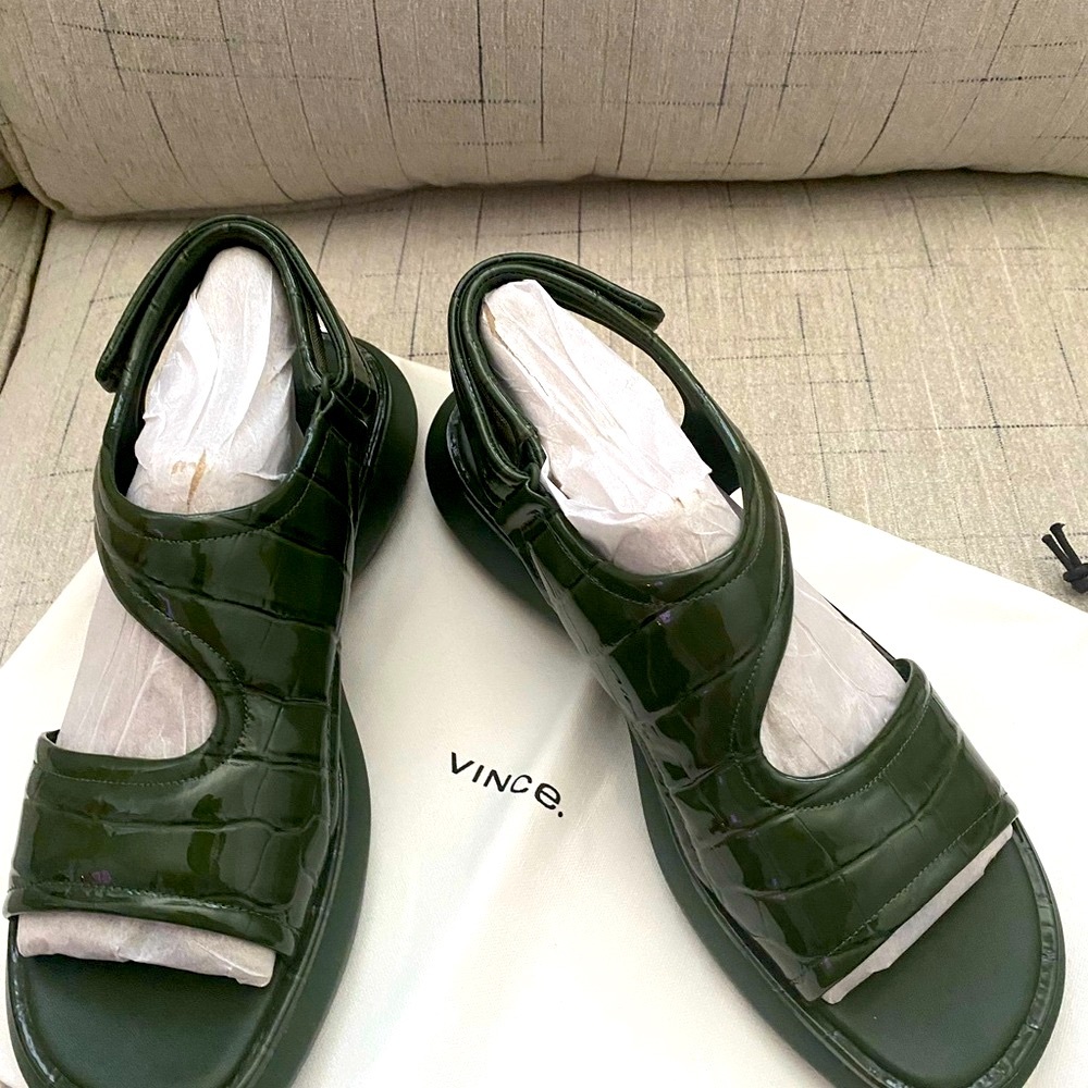 Vince Dark Green Women's Sandals - Picture 5 of 13